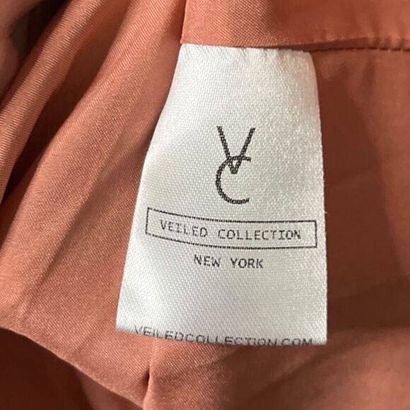 Veiled Collection New York Luxe Designer Maxi Dress Mauve Crepe US Small - Picture 8 of 9